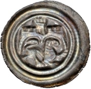 Denier Bracteate - Henry, with William of Lüneburg, Germany, 1195-1227 reverse image