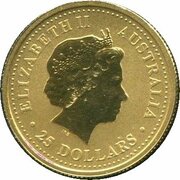 25 Dollars - Elizabeth II 4th Portrait - Australian Nugget - Gold Bullion Coin obverse image