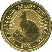 25 Dollars - Elizabeth II 4th Portrait - Australian Nugget - Gold Bullion Coin, Australia, 2000-2001 reverse image