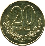 20 Lekë Non-magnetic, Albania, 1996-2000 reverse image
