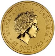 25 Dollars - Elizabeth II 4th Portrait - Year of the Horse - Gold Bullion Coin obverse image