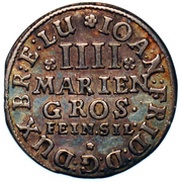 4 Mariengroschen - John Frederick, Germany, 1676 reverse image