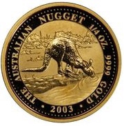 25 Dollars - Elizabeth II 4th Portrait - Kangaroo - Gold Bullion Coin, Australia, 2002-2003 reverse image