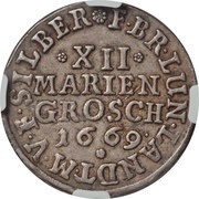 12 Mariengroschen - John Frederick, Germany, 1668-1673 reverse image