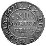 12 Mariengroschen - John Frederick, Germany, 1669-1679 reverse image