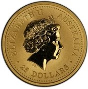 25 Dollars - Elizabeth II 4th Portrait - Year of the Goat - Gold Bullion Coin obverse image