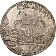 2 Thalers - John Frederick Harz - Ausbeute - Löser, Germany, 1671 reverse image