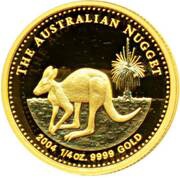 25 Dollars - Elizabeth II 4th Portrait - Kangaroo - Gold Bullion Coin, Australia, 2004-2005 reverse image