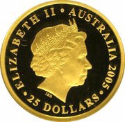 25 Dollars - Elizabeth II 4th Portrait - Australian Sovereign; 150Yrs of The Sovereign obverse image