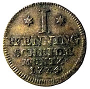 1 Pfenning - George II, Germany, 1729-1739 reverse image