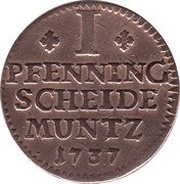 1 Pfenning - George II, Germany, 1730-1760 reverse image
