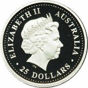 25 Dollars - Elizabeth II 4th Portrait - Koala - Platinum obverse image