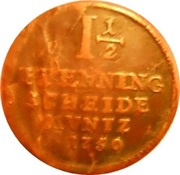 1½ Pfenning - George II, Germany, 1750 reverse image