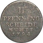 2 Pfenning - George III, Germany, 1794-1807 reverse image