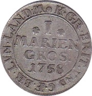 1 Mariengroschen - George August II, Germany, 1738-1758 reverse image