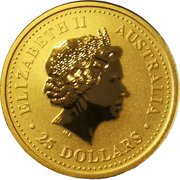 25 Dollars - Elizabeth II 4th Portrait - The Australian Nugget obverse image