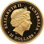 25 Dollars - Elizabeth II 4th Portrait - 2006 FIFA World Cup Germany - Gold Proof obverse image