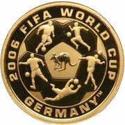 25 Dollars - Elizabeth II 4th Portrait - 2006 FIFA World Cup Germany - Gold Proof, Australia, 2006 reverse image