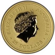 25 Dollars - Elizabeth II 4th Portrait - Year of the Pig - Gold Bullion Coin obverse image