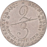 ⅔ Thaler - George III, Germany, 1805-1807 reverse image