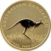 25 Dollars - Elizabeth II 4th Portrait - Kangaroo - Gold Bullion Coin, Australia, 2008 reverse image