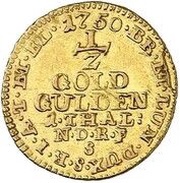 ½ Goldgulden - George II, Germany, 1749-1756 reverse image