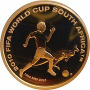 25 Dollars - Elizabeth II 4th Portrait - 2010 FIFA World Cup - Gold Proof, Australia, 2009 reverse image