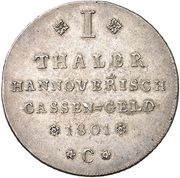 1 Thaler - George III, Germany, 1801 reverse image