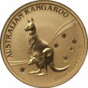 25 Dollars - Elizabeth II 4th Portrait - Kangaroo - Gold Bullion Coin, Australia, 2009 reverse image