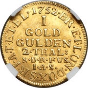 1 Goldgulden - George II August, Germany, 1751-1756 reverse image