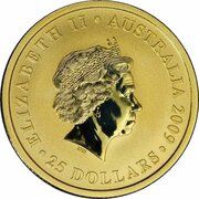 25 Dollars - Elizabeth II 4th Portrait - Australian Sovereign; Alternate Version obverse image