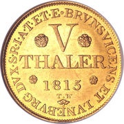 5 Thalers - George III, Germany, 1814-1815 reverse image