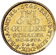 4 Goldgulden - George II, Germany, 1749-1752 reverse image