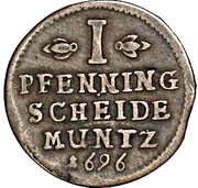 1 Pfenning - George II William, Germany, 1691-1699 reverse image