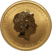 25 Dollars - Elizabeth II 4th Portrait - Year of the Dragon - Gold Bullion Coin obverse image