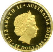 25 Dollars - Elizabeth II 4th Portrait - Diamond Jubilee - Gold Proof obverse image