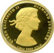 25 Dollars - Elizabeth II 4th Portrait - Diamond Jubilee - Gold Proof, Australia, 2012 reverse image