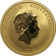 25 Dollars - Elizabeth II 4th Portrait - Year of the Snake - Gold Bullion Coin obverse image