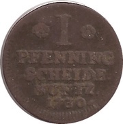 1 Pfenning - August William, Germany, 1725-1731 reverse image