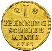 1 Pfenning - Charles I, Germany, 1754 reverse image