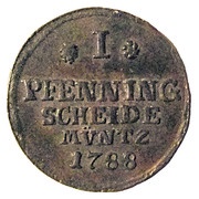 1 Pfenning - Charles William Ferdinand, Germany, 1780-1788 reverse image