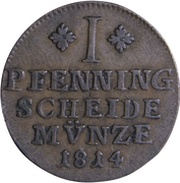 1 Pfenning - Frederick William, Germany, 1813-1815 reverse image