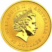 25 Dollars - Elizabeth II 4th Portrait - Kangaroo - Bullion Coin obverse image