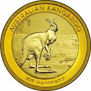 25 Dollars - Elizabeth II 4th Portrait - Kangaroo - Bullion Coin, Australia, 2013 reverse image