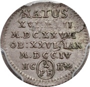 2 Pfennige - Anthony Ulrich Death, Germany, 1704 reverse image