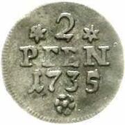 2 Pfennig - Ferdinand Albert II, Germany, 1735 reverse image