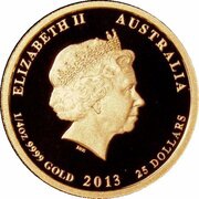 25 Dollars - Elizabeth II 4th Portrait - Birth HRH Prince George - Gold Proof obverse image