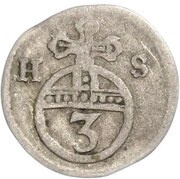 3 Pfennig - August, Germany, 1661 reverse image