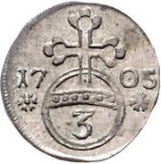 3 Pfennig - Anthony Ulrich, Germany, 1705-1713 reverse image