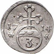 3 Pfennig - August William, Germany, 1713-1718 reverse image